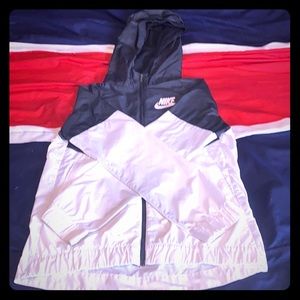 White and black nike windbreaker